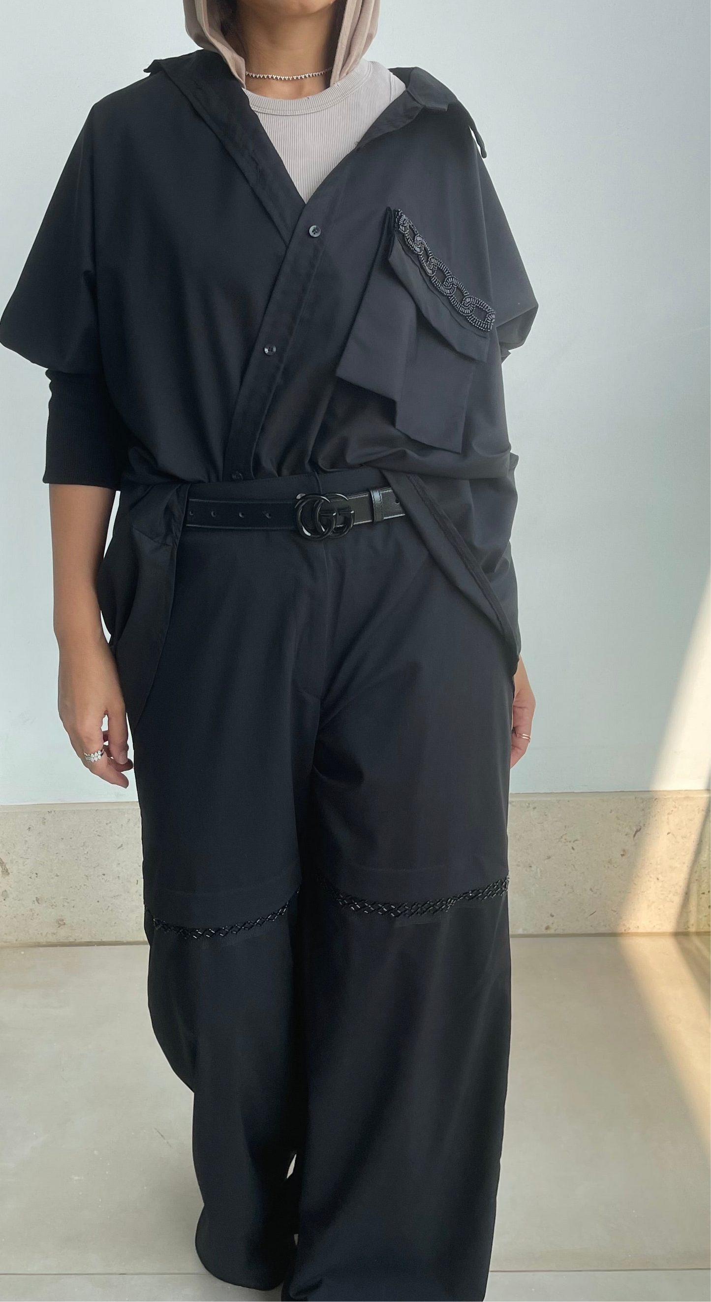 The Embellished Pocket Cuffed Shirt