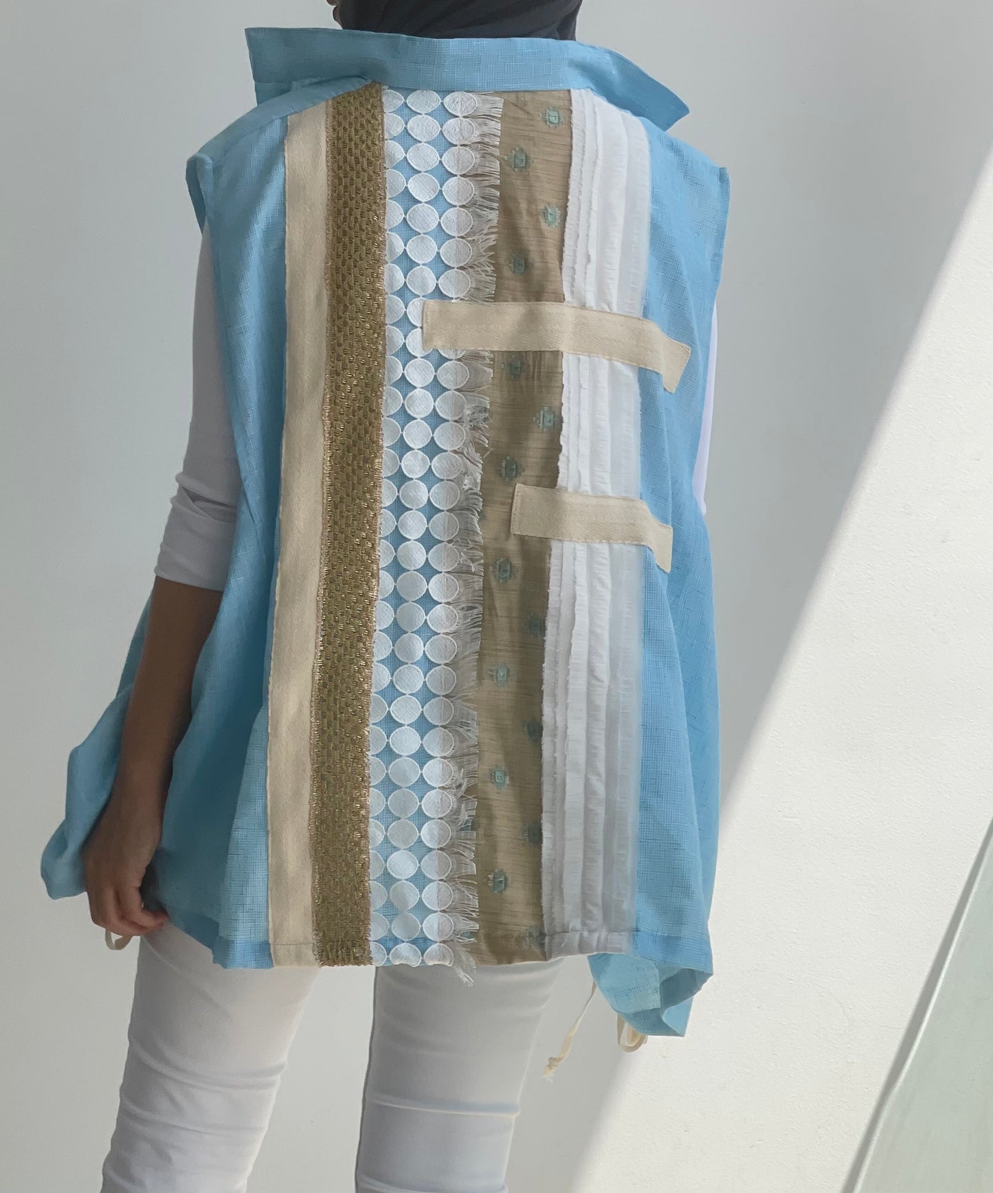 Wide Side Boho Vest/terqouise