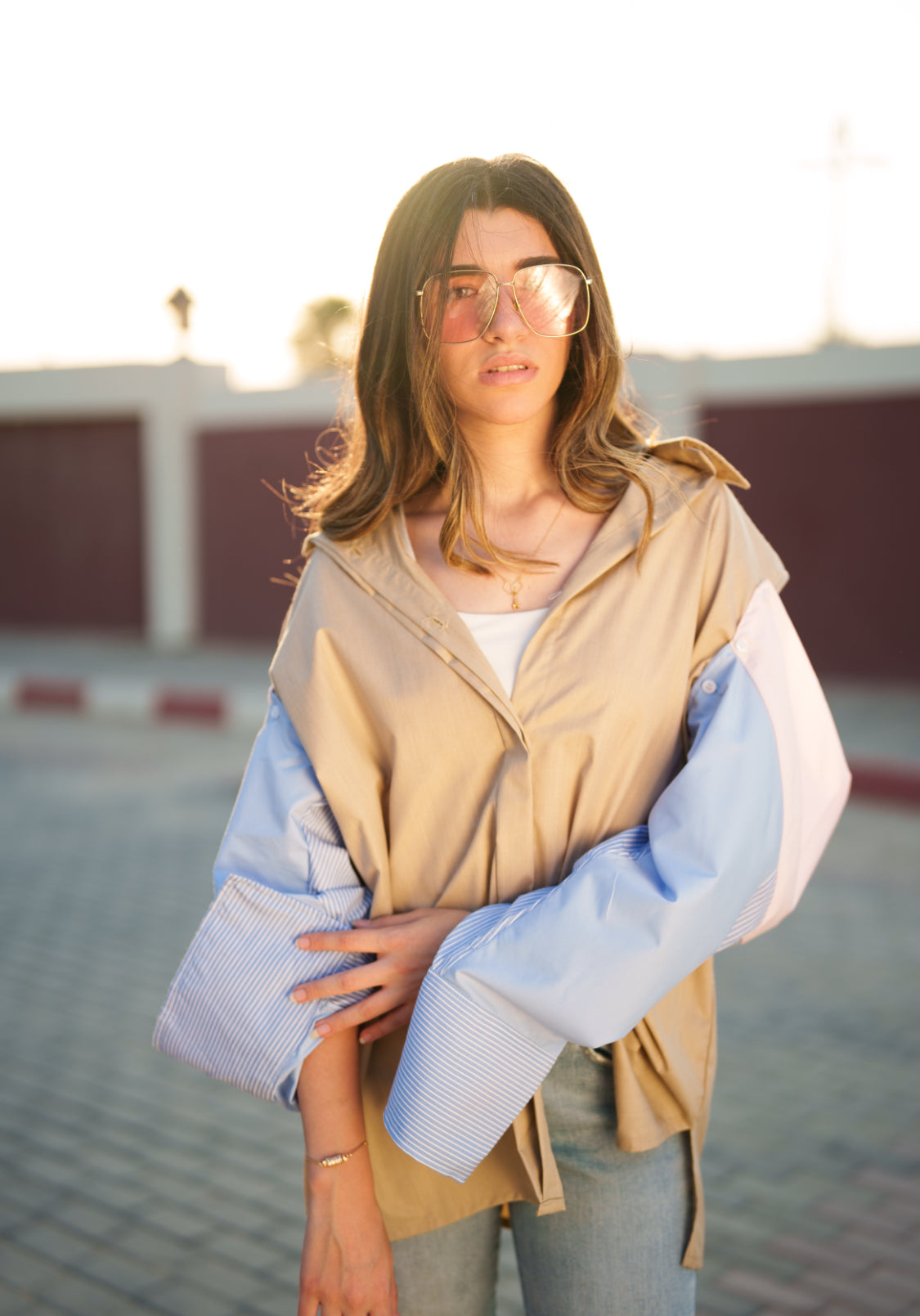 Deconstructed Sleeves Shirt