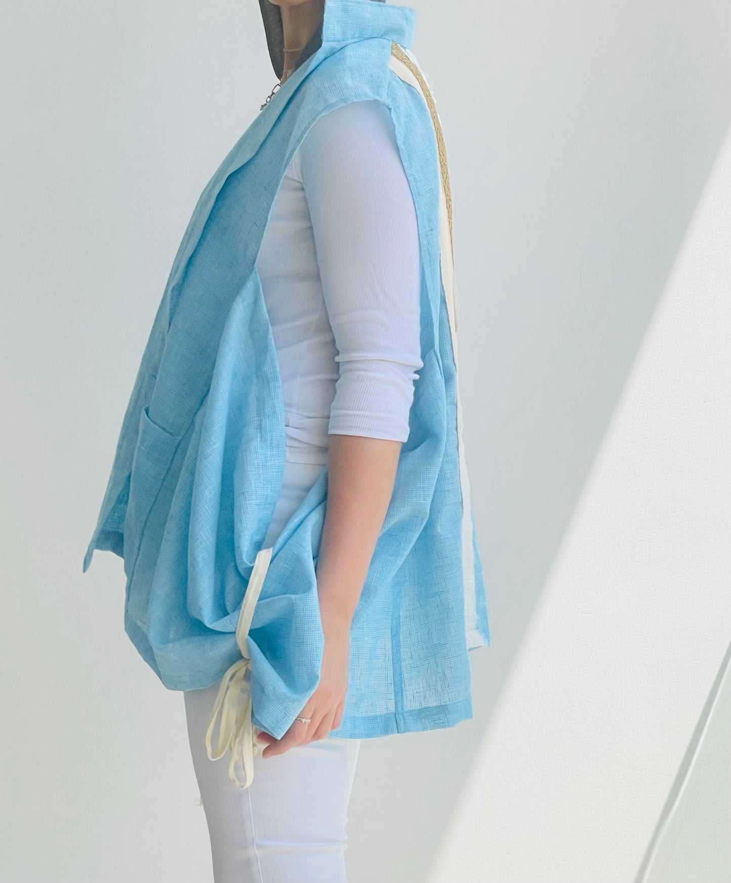 Wide Side Boho Vest/terqouise