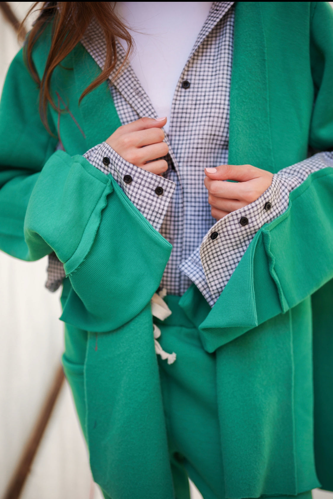 Pink Thread Layered Jacket on