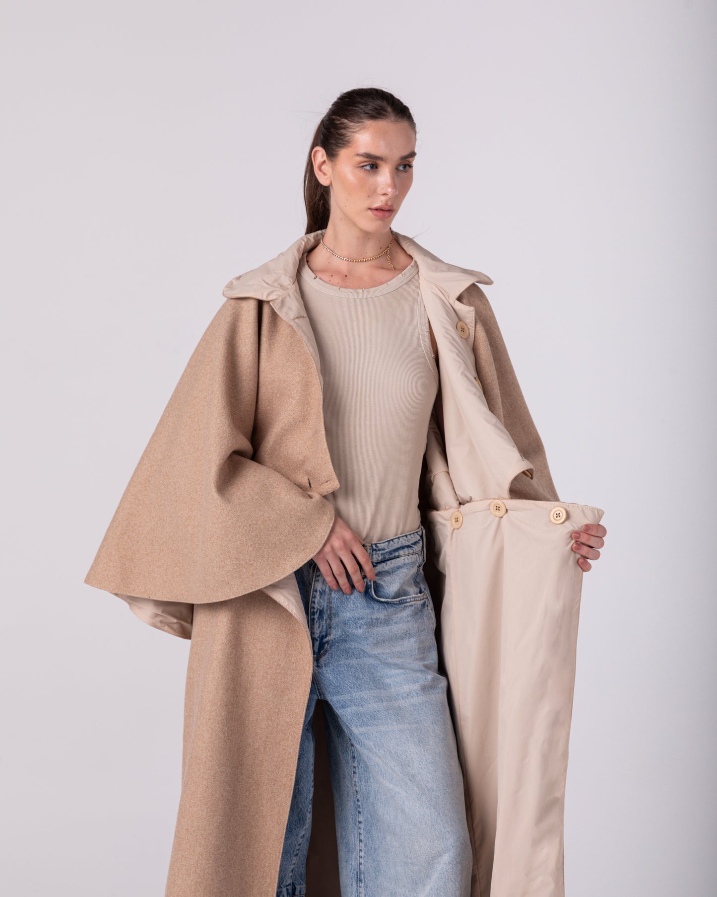 Beige Janus Coat (Double Face)
