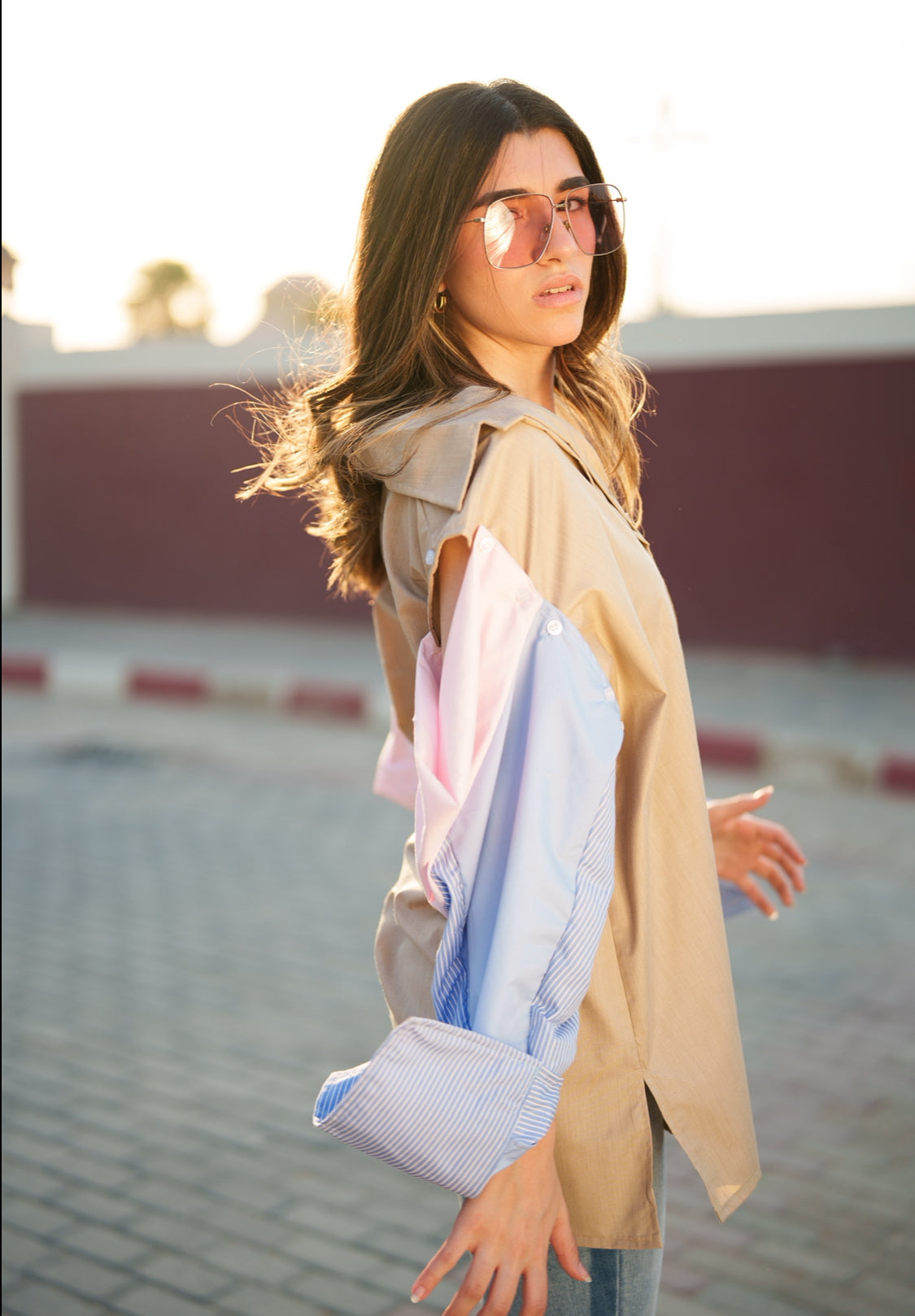 Deconstructed Sleeves Shirt