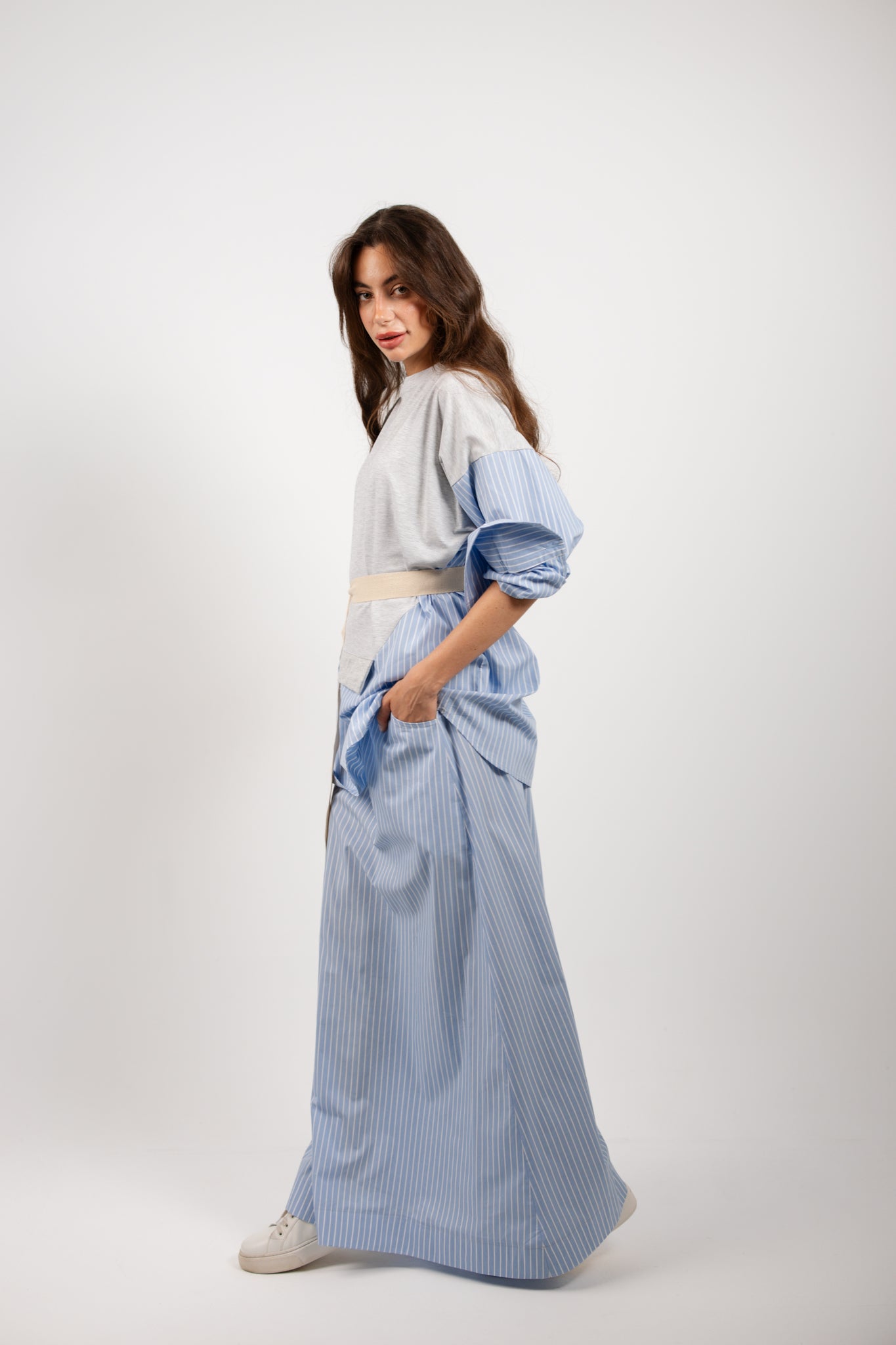 The Striped Cascade Skirt