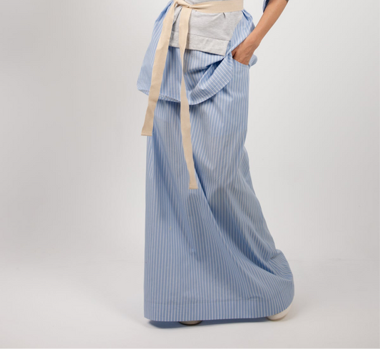 The Striped Cascade Skirt