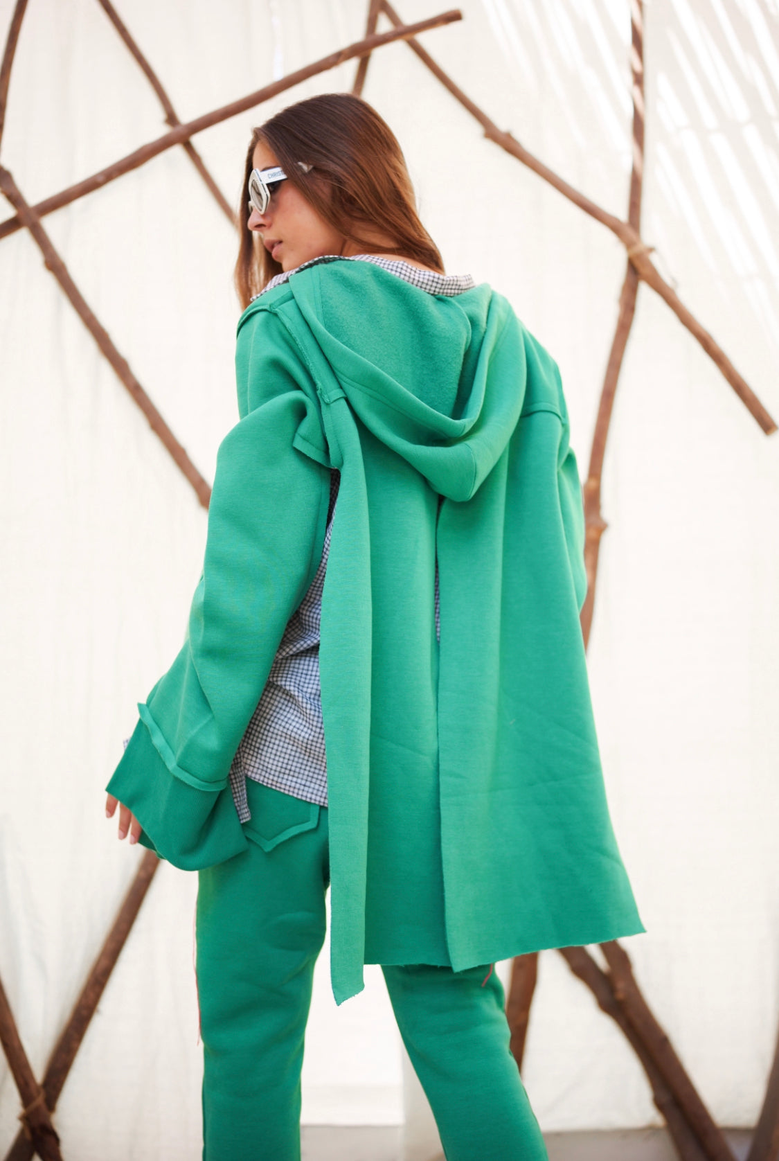 Pink Thread Layered Jacket on