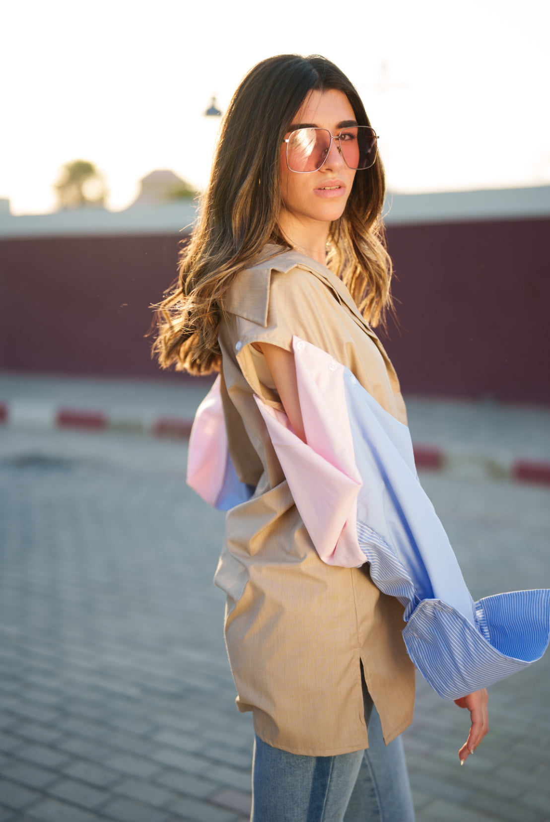 Deconstructed Sleeves Shirt