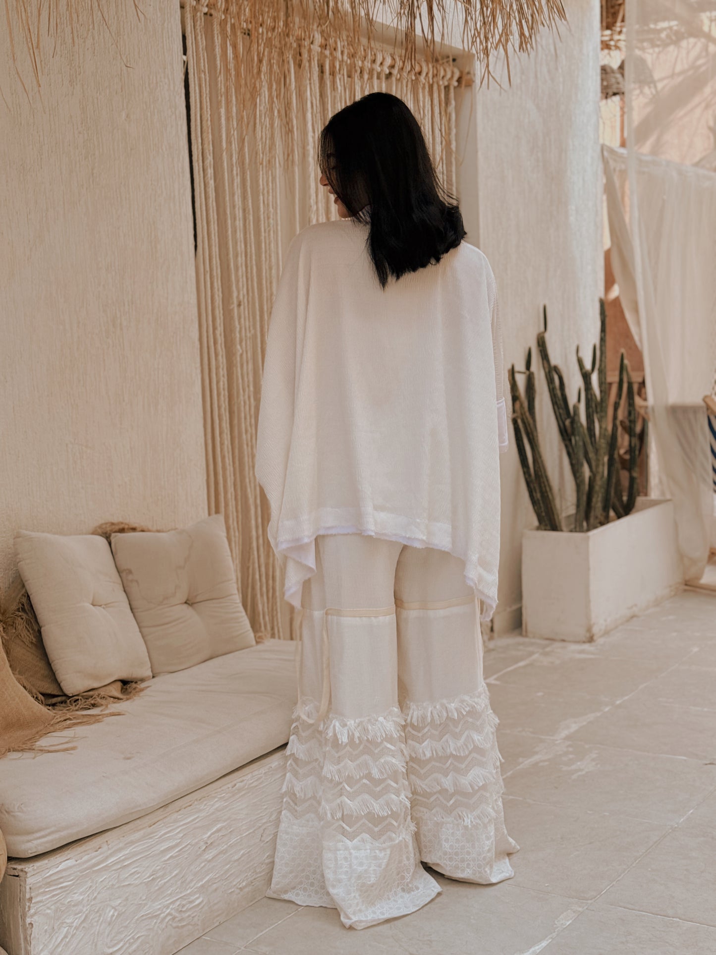 The Feather Boho white collection Pants