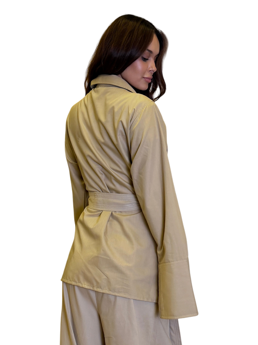 Double Stitched Blur Shirt Jacket