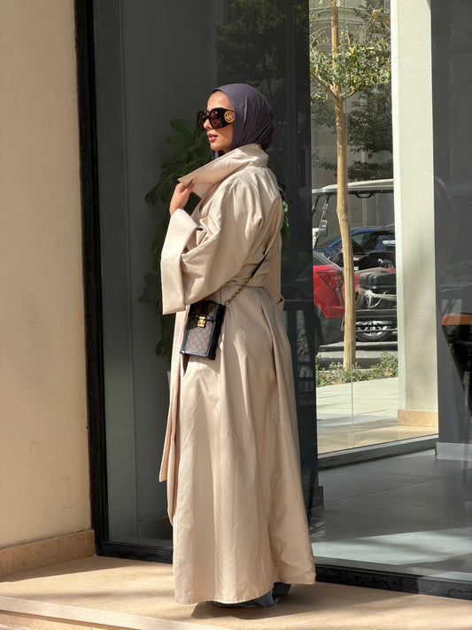 Beige Oversized whisper Trench Coat/Dress