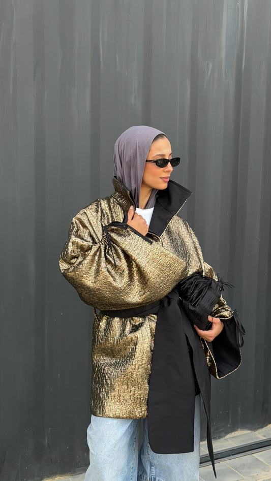 Gold Metallic Crinkle Jacket