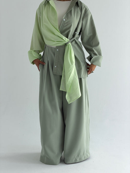 Chroma pleated wide leg pants