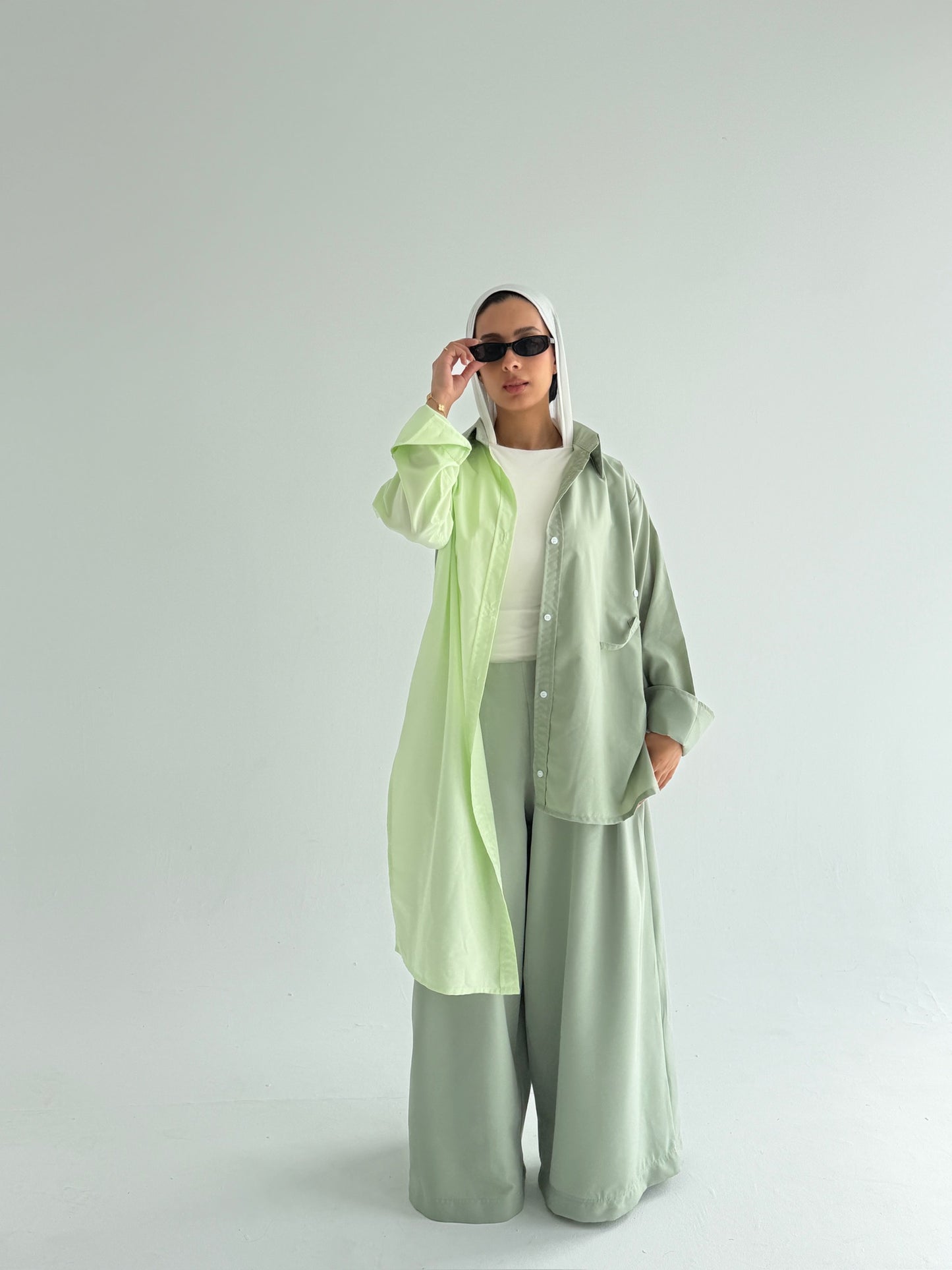 Chroma pleated wide leg pants