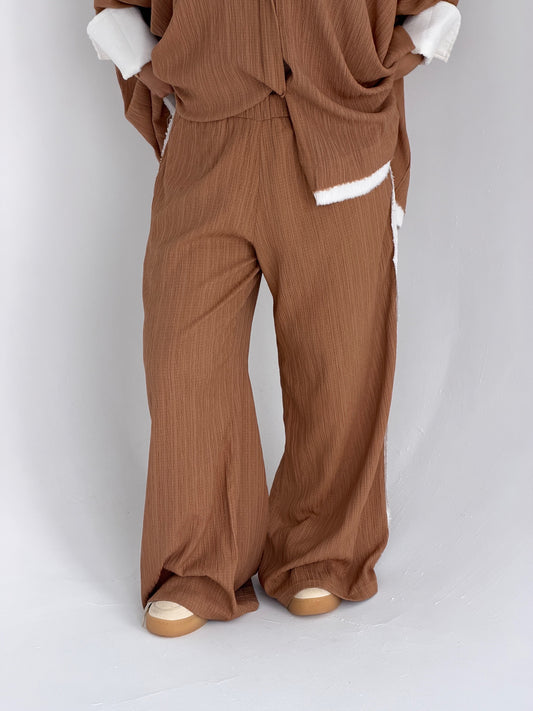 The Oasis Crinkle Lounge Set (Warm Camel) Full Set