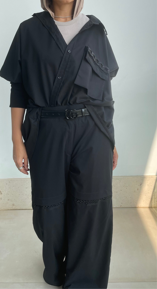 The Embellished Pocket Cuffed Shirt