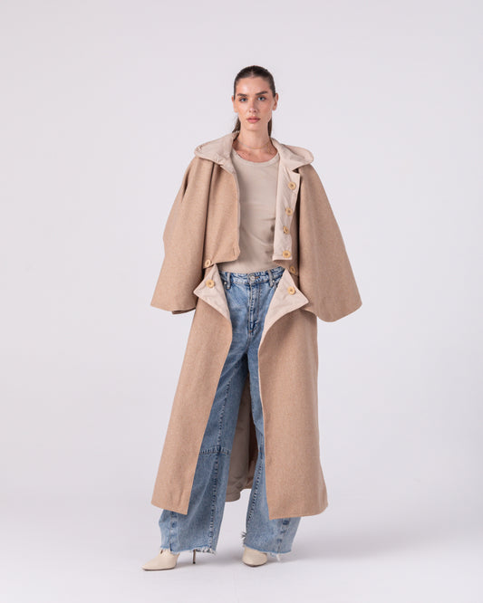 Beige Janus Coat (Double Face)