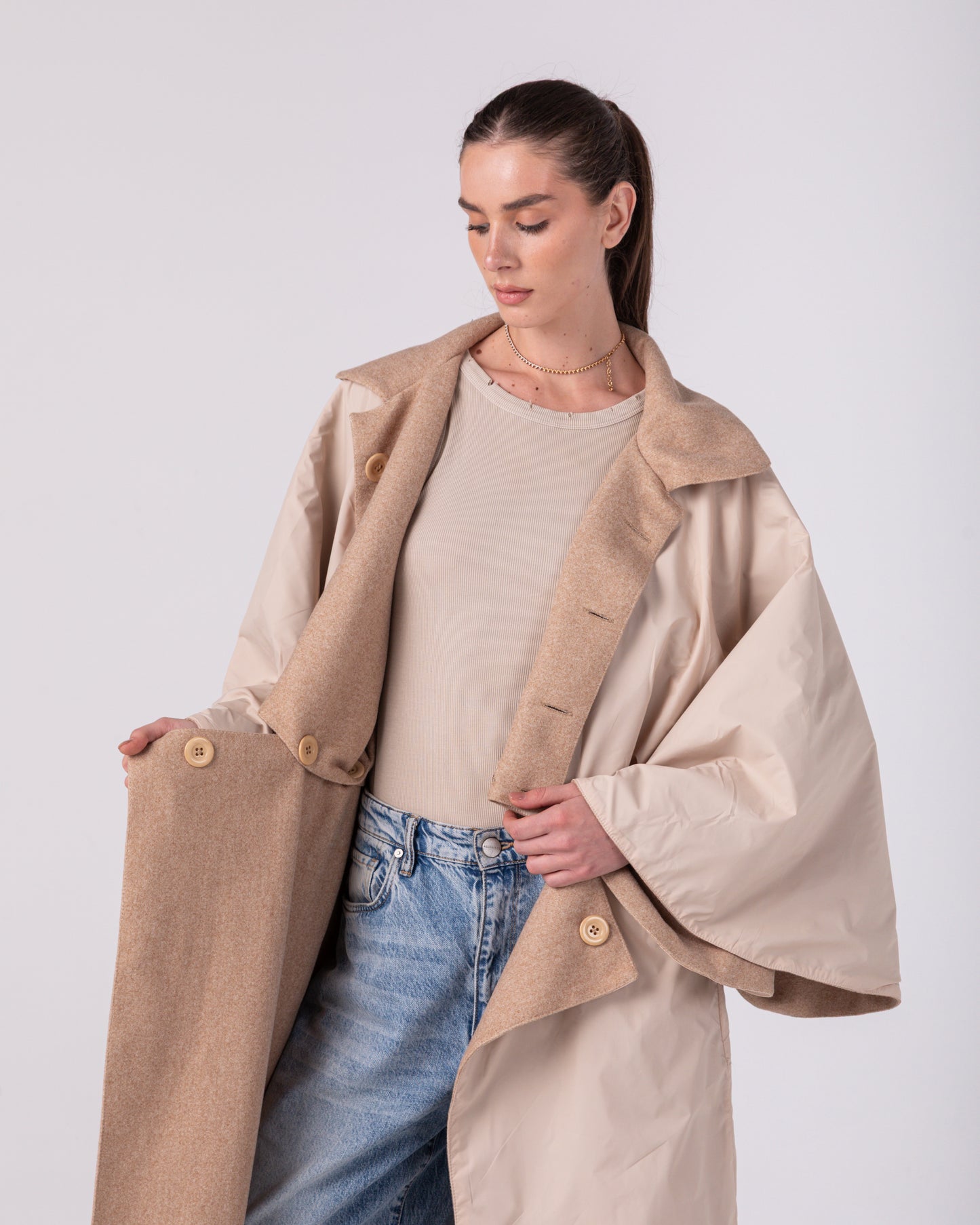 Beige Janus Coat (Double Face)