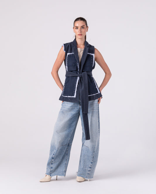 Blue The Raw Architect Vest