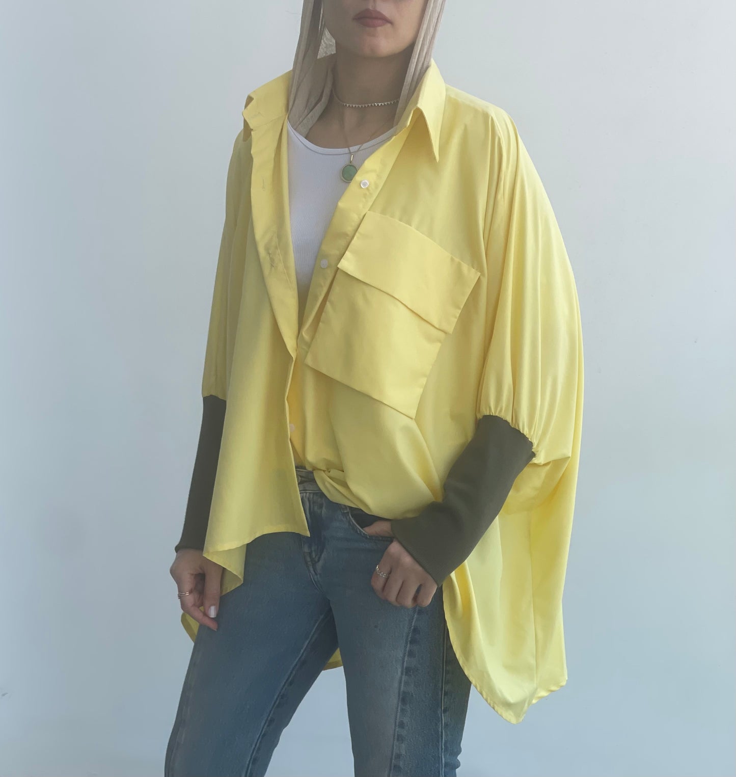 Cuffed Sleeves Shirt yellow