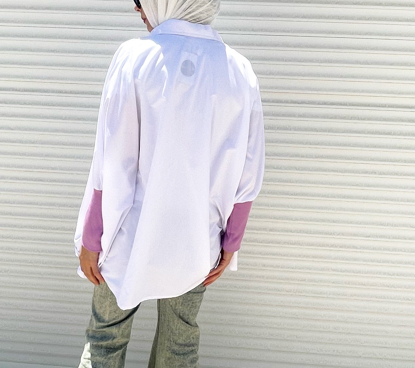 Cuffed Shirt lilac sleeves