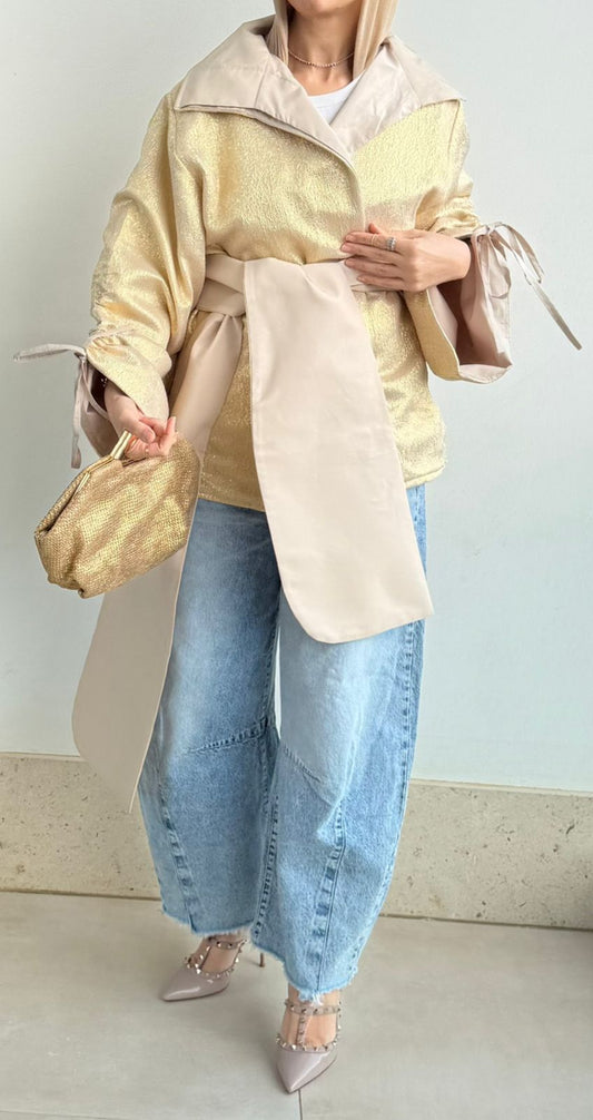 Beige Metallic Jacket