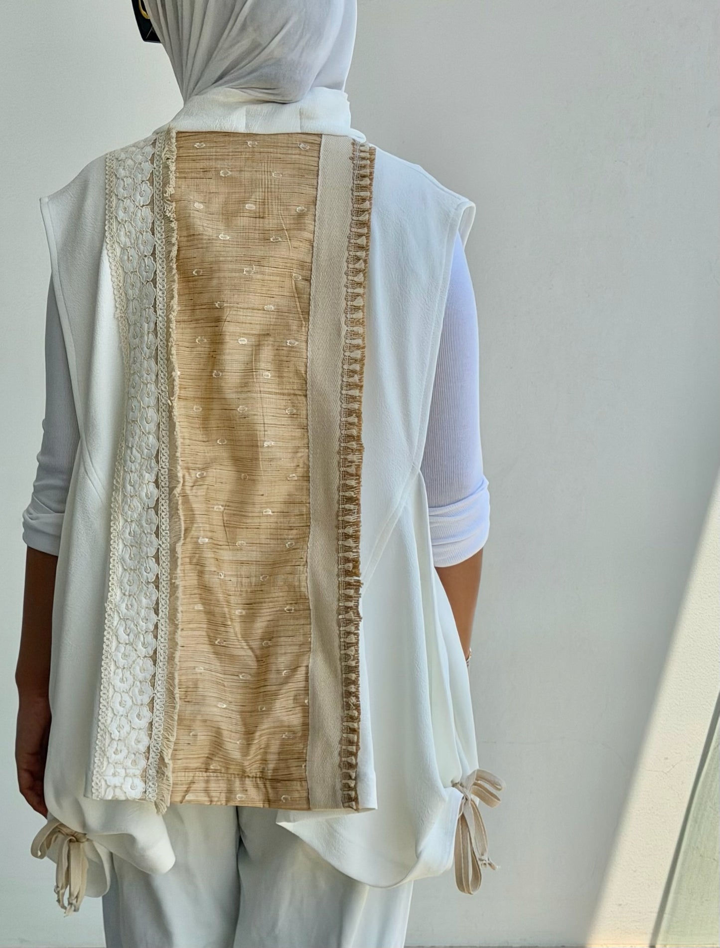 Wide Side Boho Vest (Brown back)