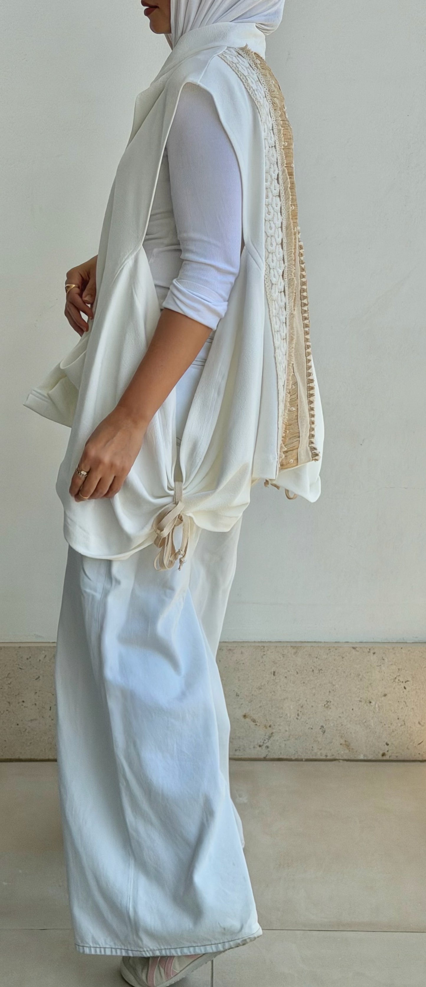 Wide Side Boho Vest (Brown back)