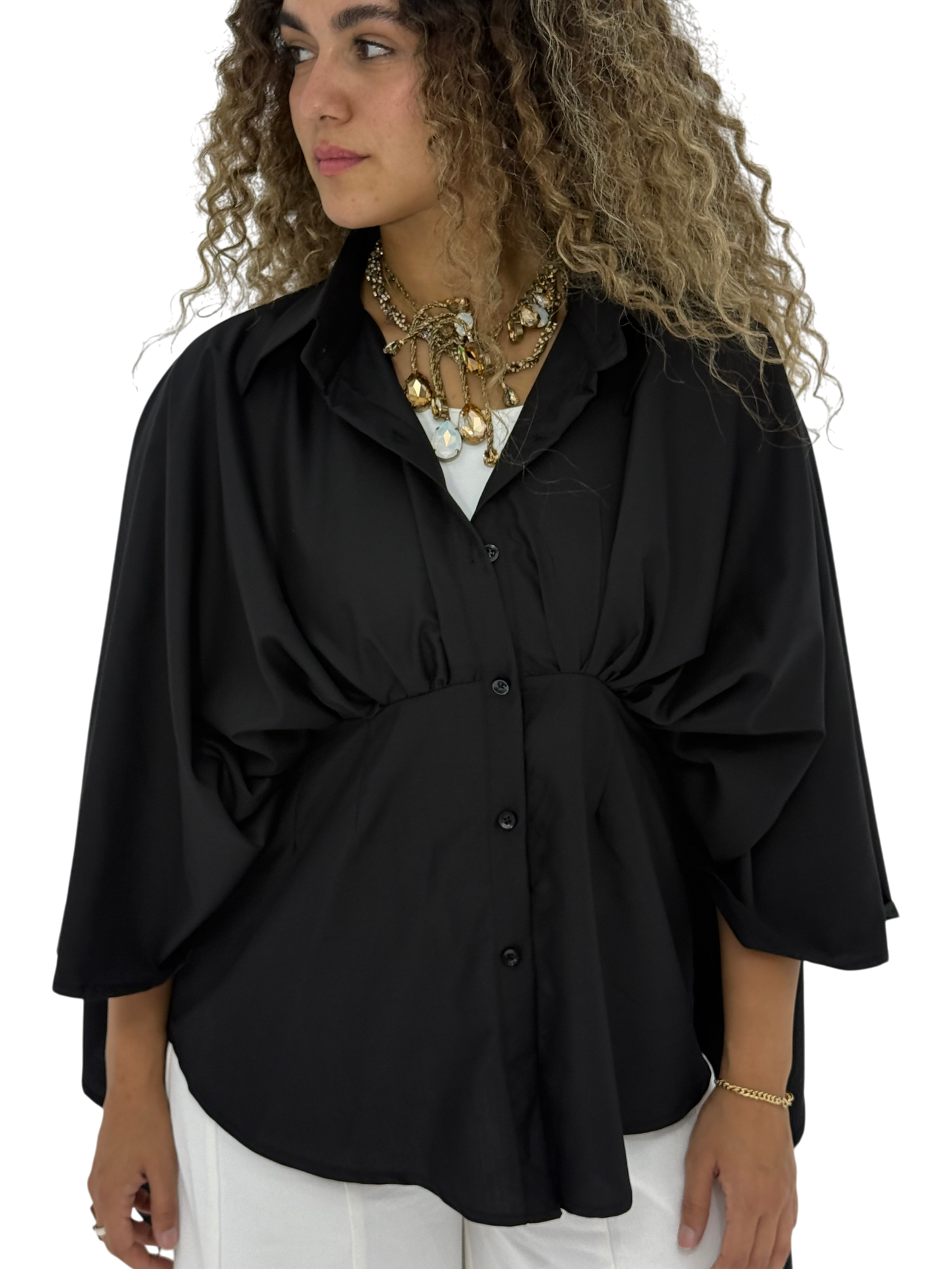 The Kinetic poplin Blouse (Black)
