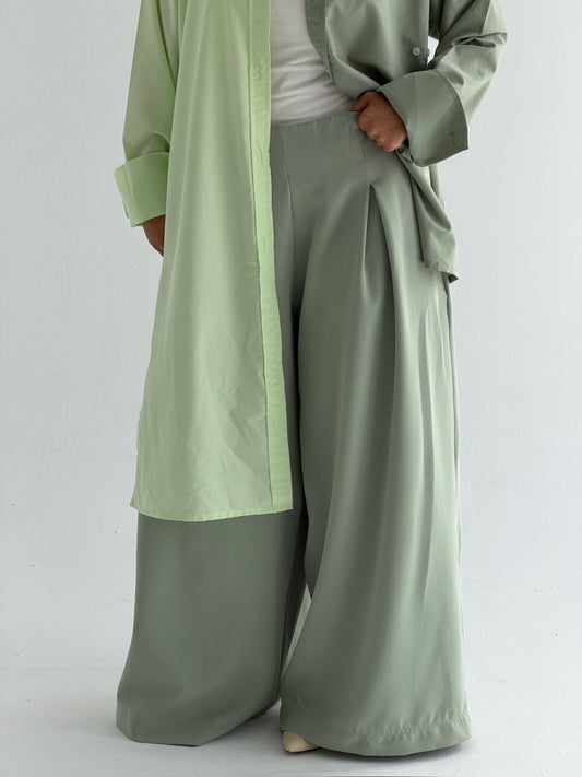 Chroma pleated wide leg pants