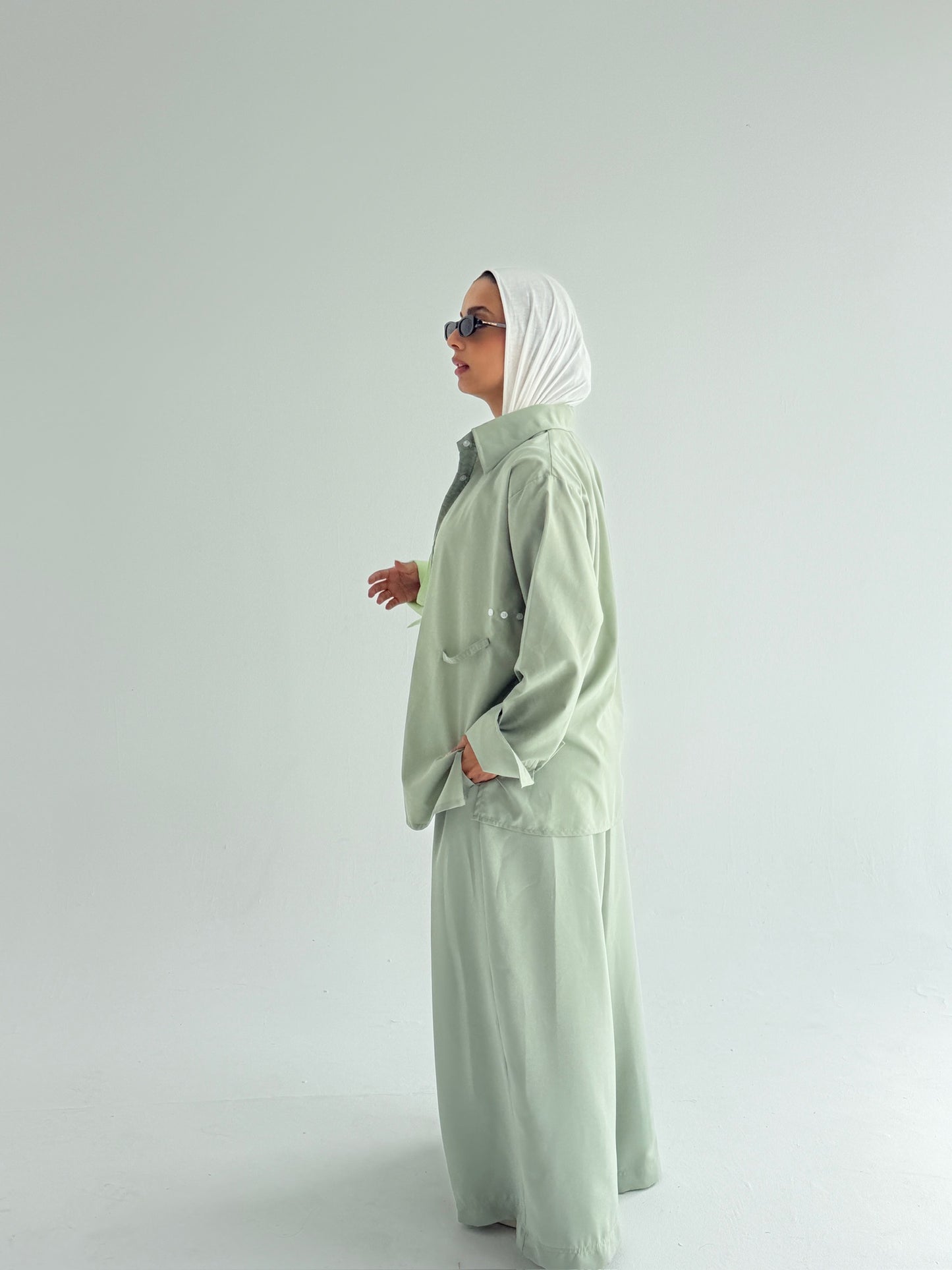 Chroma pleated wide leg pants