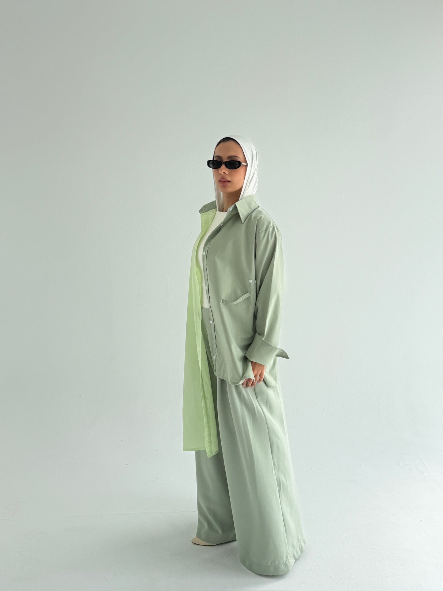 Chroma pleated wide leg pants