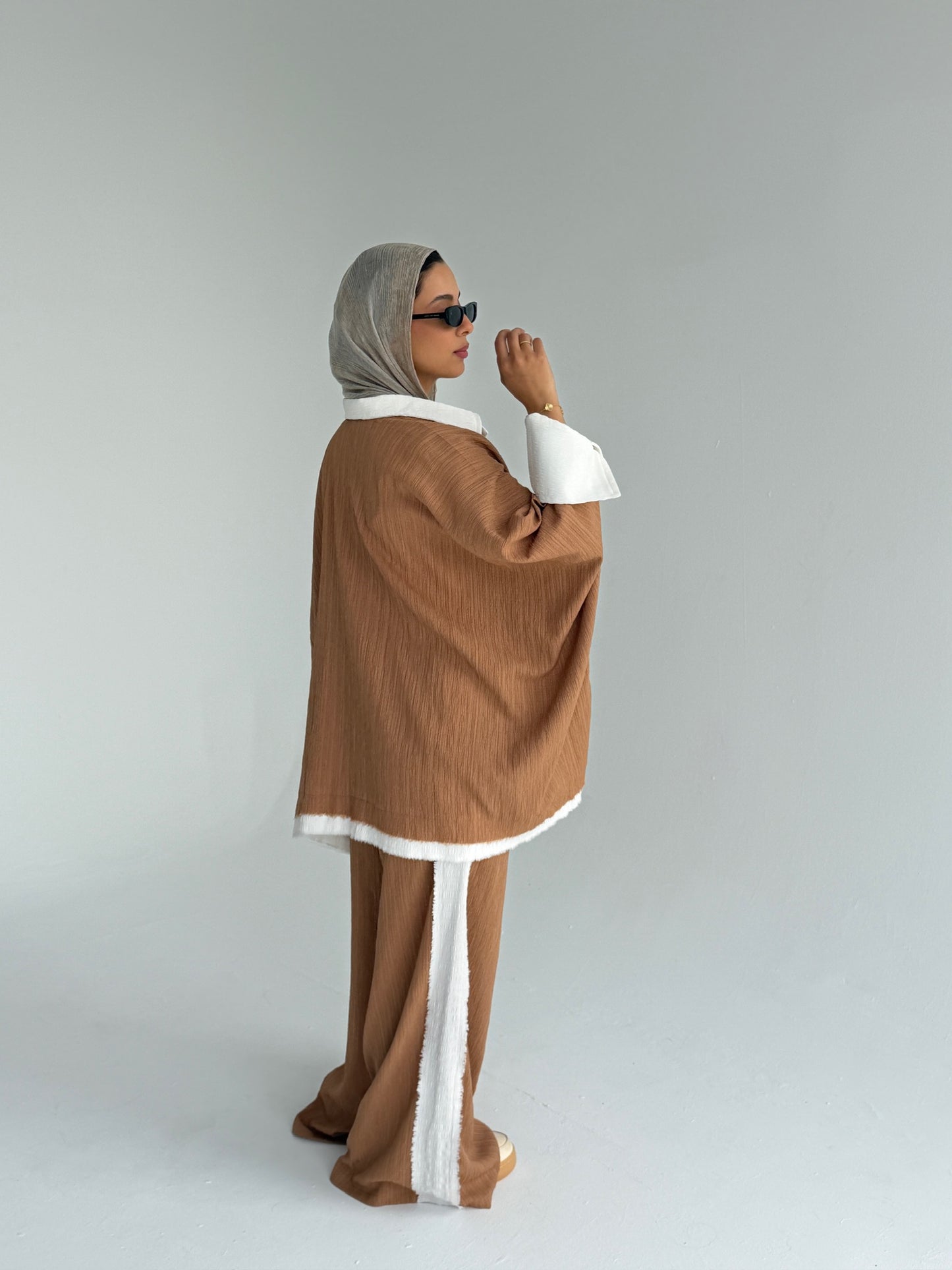 The Oasis Crinkle Lounge Set (Warm Camel) Full Set